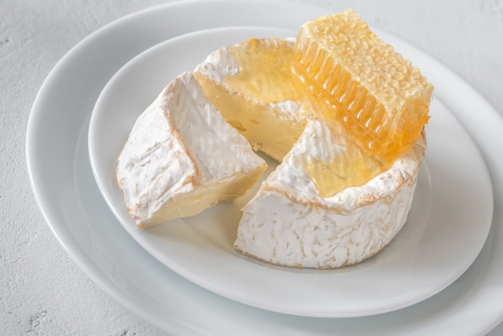 Honeycomb and brie cheese