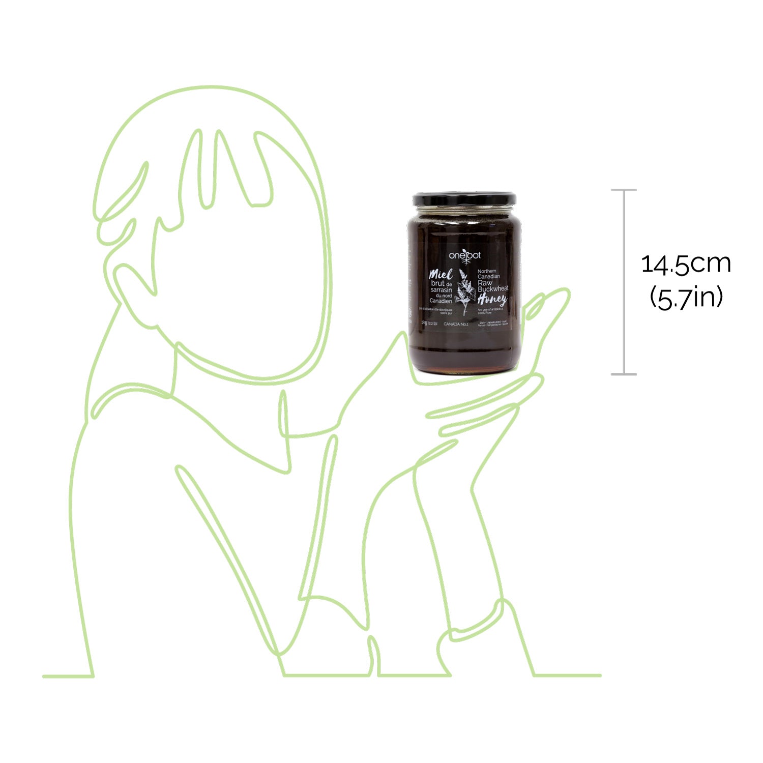 Natural Raw Buckwheat Honey - 1kg (2.2lb)