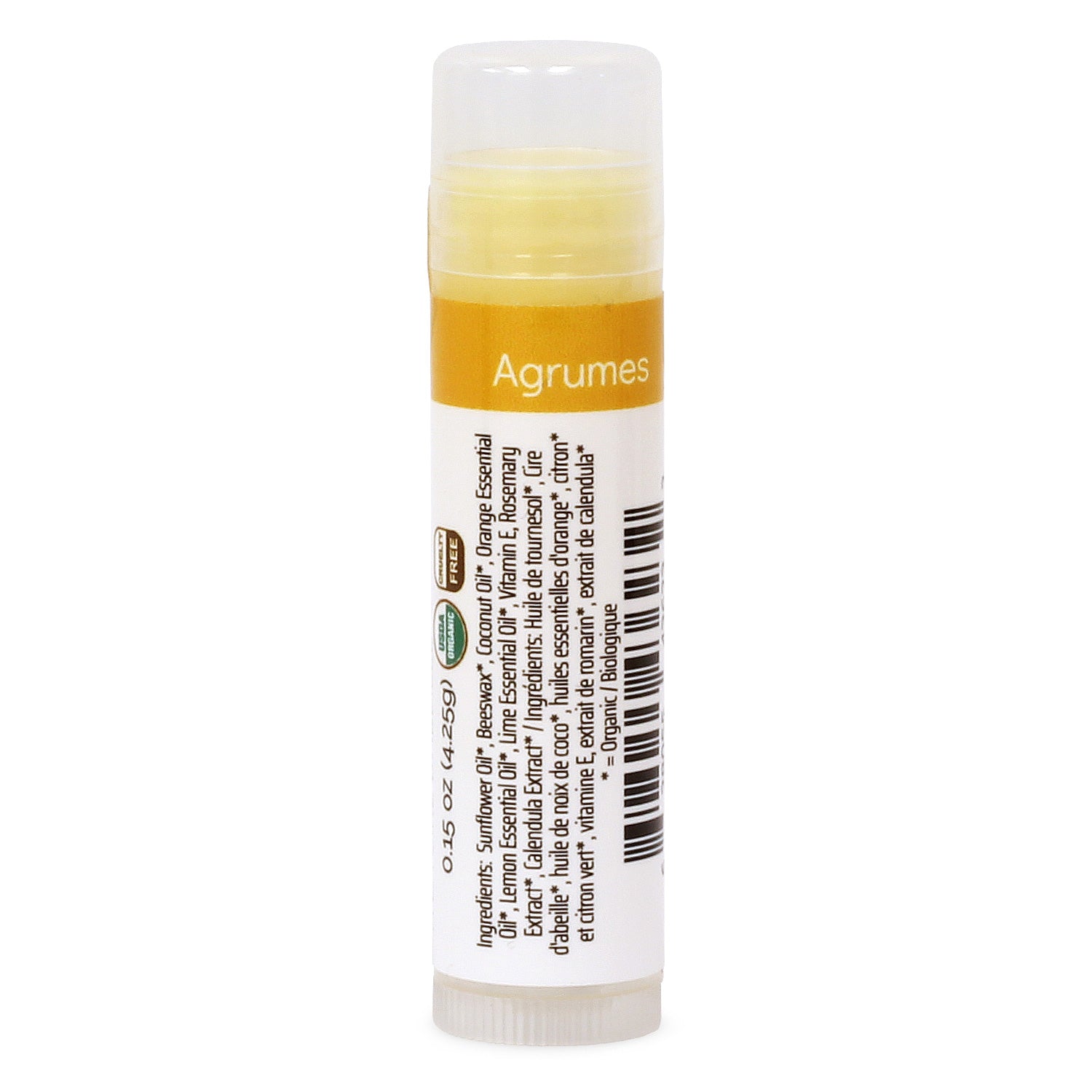 100% Organic Beeswax Lip Balm Agrumes