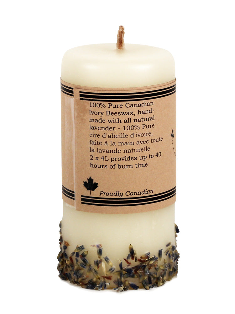 Lavender Beeswax Candle Back